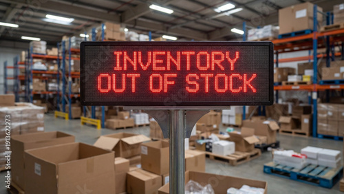  Inventory out of stock warehouse management crisis showing supply chain disruption product availability shortage and logistics fulfillment challenge for retail business operations