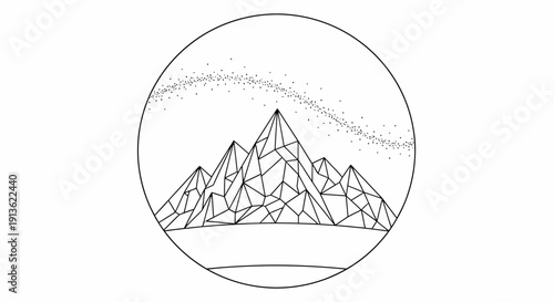 Geometric mountain landscape illustration design.