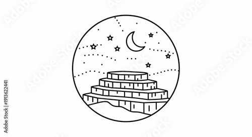 Ancient Mayan Temple Architecture Design.