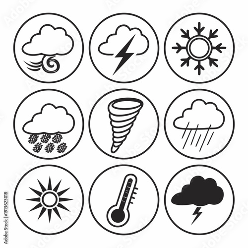 Weather icons for various conditions and forecasts