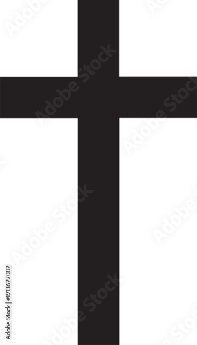 Black christian cross silhouette vector illustration for religious symbol graphic design