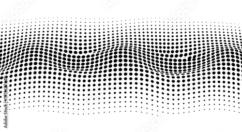 High-resolution abstract seamless vector pattern featuring flowing black dots in a wave-like formation, ideal for digital backgrounds, textures, and modern design projects.