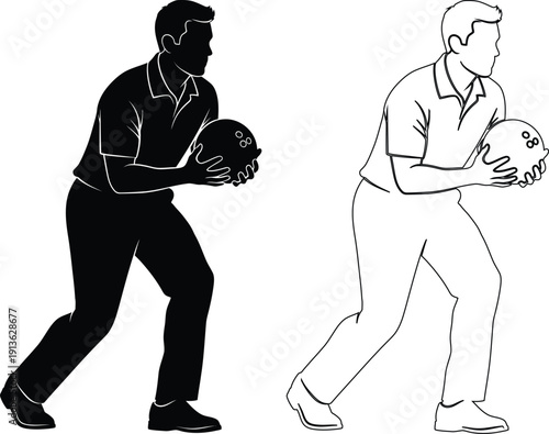 Two basketball players preparing to dribble the ball in opposite directions