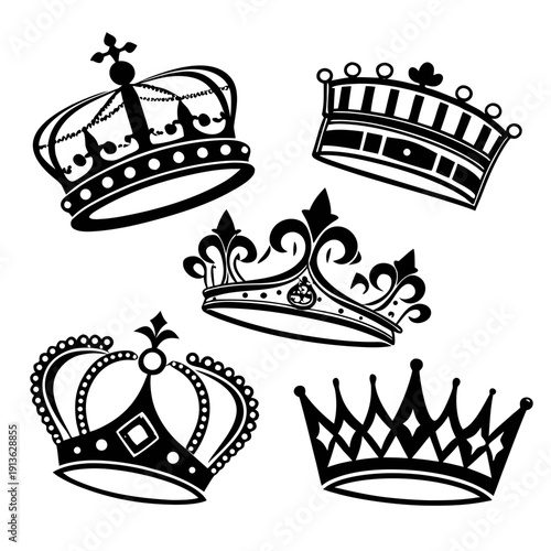 Four different crowns with various designs