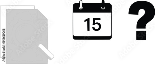 Two Shaded Paper Sheets with a Light Grey Pen: This likely represents note-taking, writing, or documentation. The shaded appearance may suggest that the sheets are filled with information or important