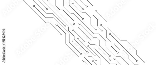 Technology digital circuit board background. Technology black circuit diagram.High-tech connection system on a white background.