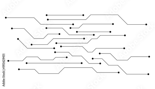 Technology digital circuit board background. Technology black circuit diagram.High-tech connection system on a white background.