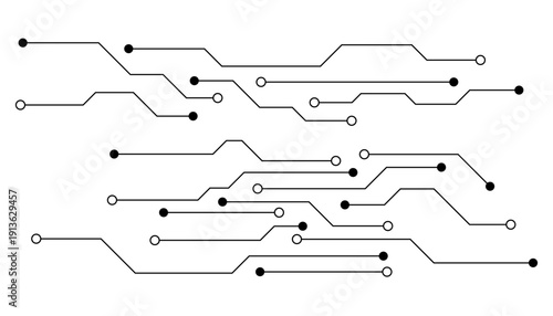 Technology digital circuit board background. Technology black circuit diagram.High-tech connection system on a white background.