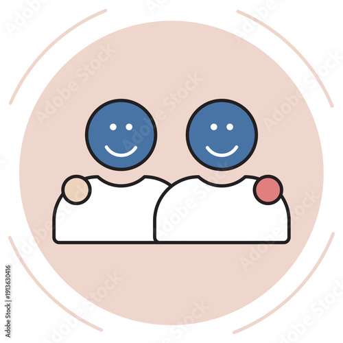 Friends Icon, True Friendship Bond, Together in Every Moment, Lifelong Companions, vector