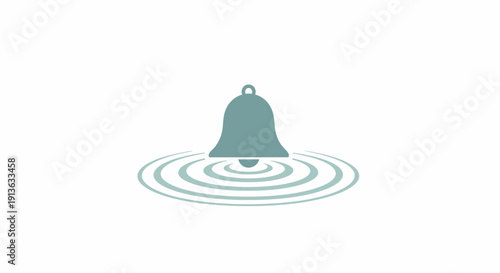 Bell making ripples in water surface.