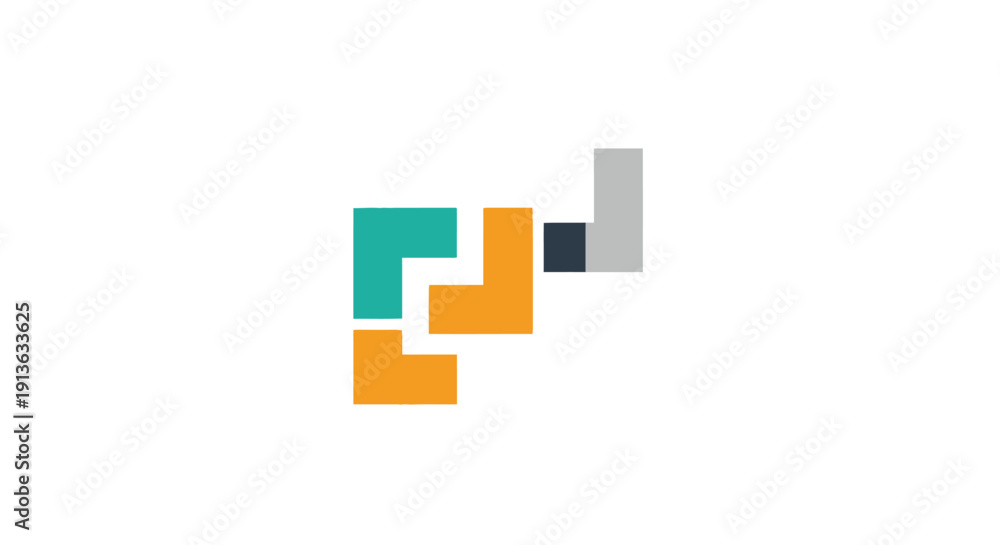 Obraz premium Abstract Geometric Shapes in Various Colors.
