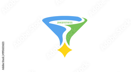 Abstract Colorful Funnel Shape Design Element.