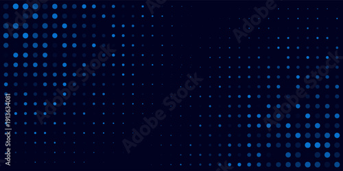 High speed dot moving technology concept. stripes halftone with blue light. speed movement pattern and motion blur over dark blue background. Vector Illustration.