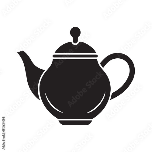 teapot black silhouette vector, teapot icon