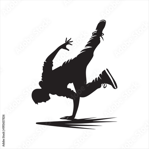 street dance vector silhouette clip art logo design illustration. abstract street dance logo set collection