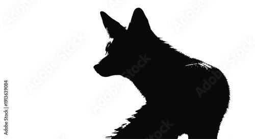 A minimalist silhouette of a fox, with a subtle, dark outline, conveying a sense of mystery.