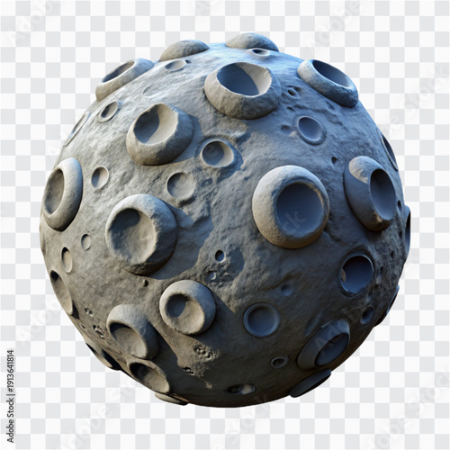 3D Moon Surface Icon | Space Exploration, Lunar Terrain & Astronomy Concept