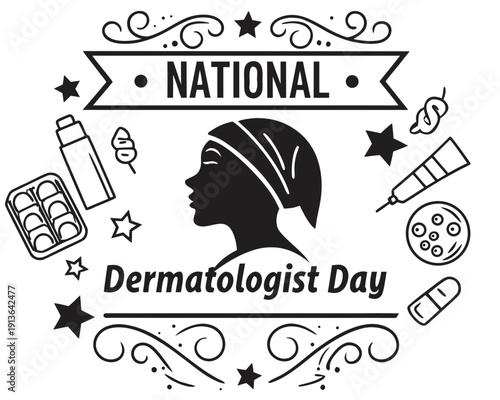 National Dermatologist Day Celebration Design, Skin Health Medical Vector