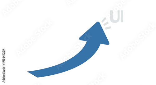 Blue Arrow Icon Pointing Upwards.