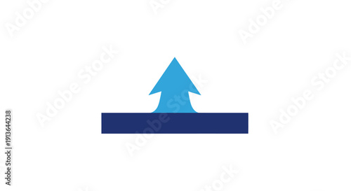 Blue arrow pointing up symbol.