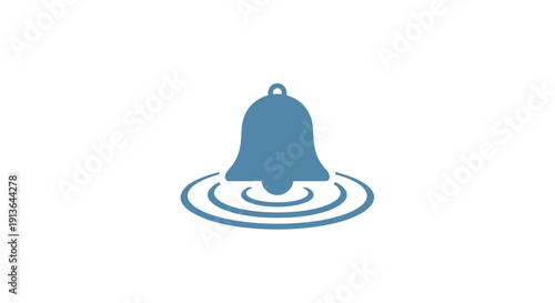 Blue bell icon with ripples.
