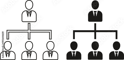 Corporate Hierarchy and Business Organizational Chart Icon Vector