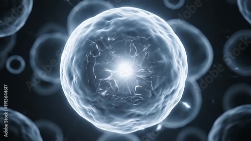 Radiant Luminous Longevity Spark Erupting from Rejuvenated Cell Nucleus