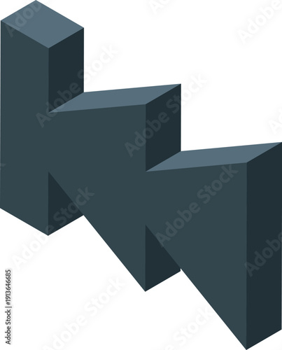 Three dimensional dark gray arrows pointing left symbolize a decrease, a step back, or a previous button