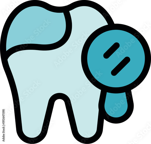 Dental mirror examining a tooth, representing oral hygiene, dental checkups, and preventive dental care