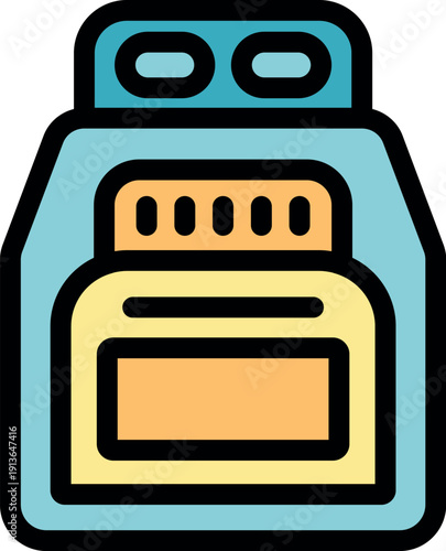 Convection oven baking delicious food, kitchen appliance icon, cooking and baking at home