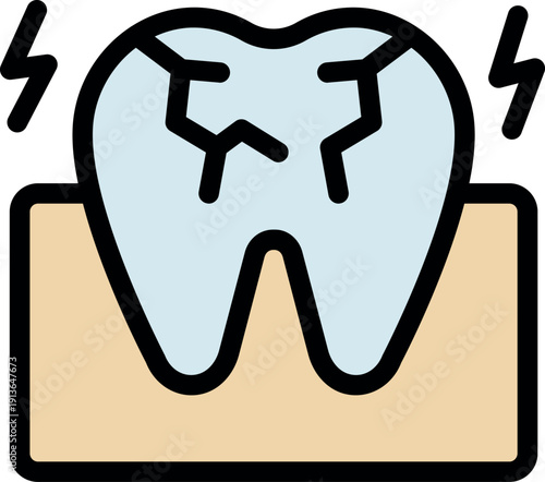Damaged tooth experiencing a painful sensation, highlighting dental health issues and the need for treatment