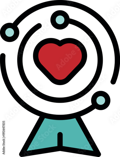 Charity medal symbolizing love and social responsibility, promoting donation and philanthropic efforts