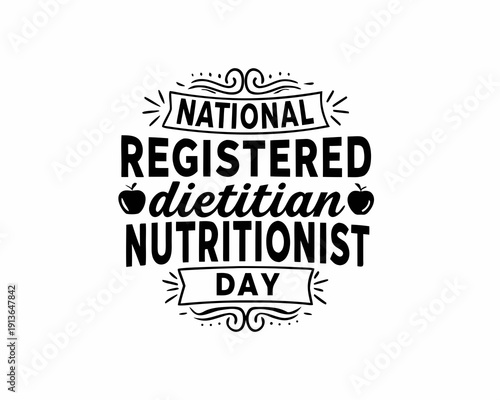 NATIONAL REGISTERED DIETITIAN NUTRITIONIST DAY vector illustration isolated on white background