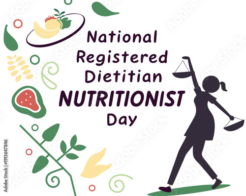National RDN Day Vector Illustration, Nutrition and Wellness Awareness Design