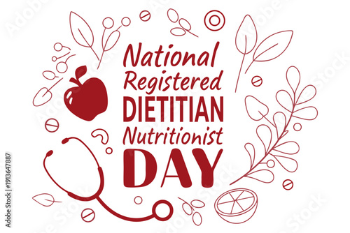 Dietitian Appreciation Day Vector, Healthy Lifestyle and Food Guidance Concept