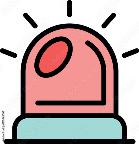 Rotating light emitting a red signal for emergency or alarm situations