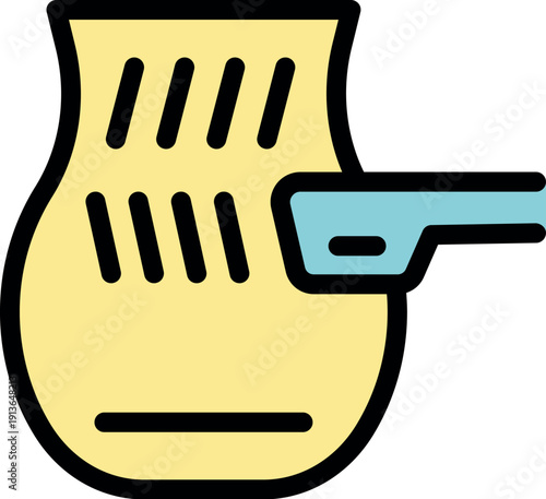 Brewing coffee with a smart cezve using a thermometer to measure the temperature, ensuring a perfect brew