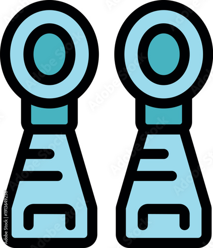 Pair of robotic legs standing firmly, showcasing advanced technology and futuristic design