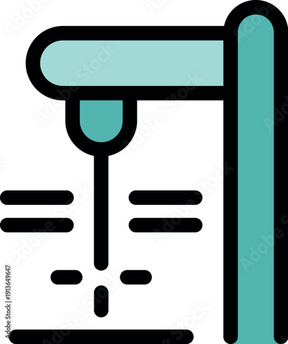 Laser engraving machine cutting a material with high precision