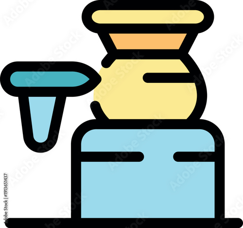 Coffee machine brewing fresh coffee, with airplane mode icon, representing a moment of peace and disconnection