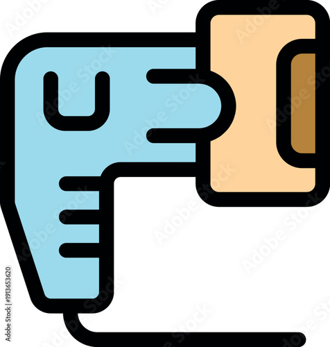 Electronic device scanning information from product, modern technologies for logistics and retail, barcode scanner icon