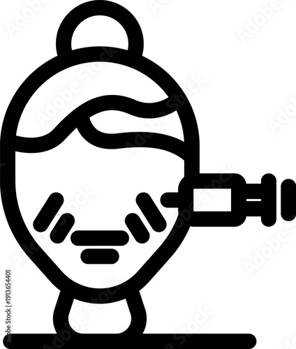 Cosmetologist making botox injection into face skin for rejuvenating facial treatment