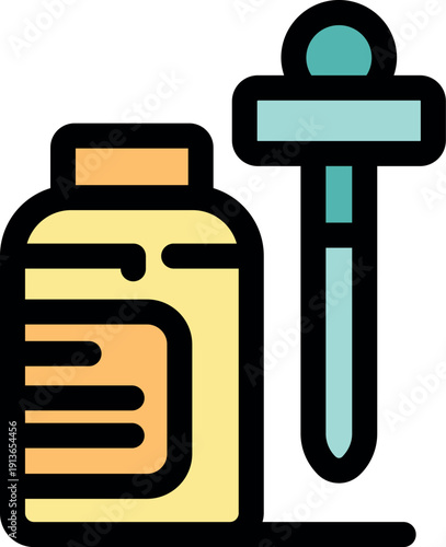 Medical dropper dispensing a precise dose of medicine or supplement from a pill bottle, representing healthcare and wellness