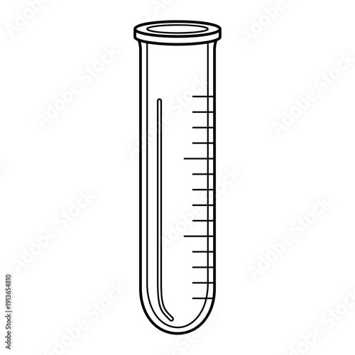 Laboratory Test Tube with Measurement Scale Outline Icon