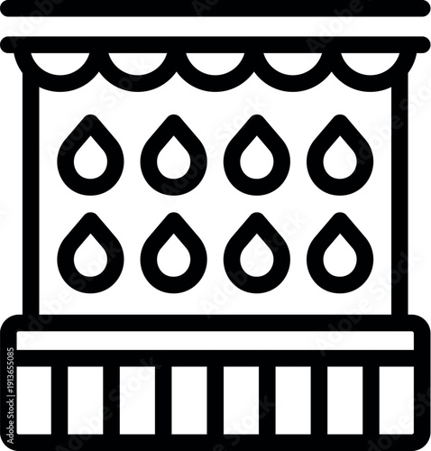 Water shooting gallery featuring six drop targets, providing entertainment at amusement parks, carnivals, and fairs