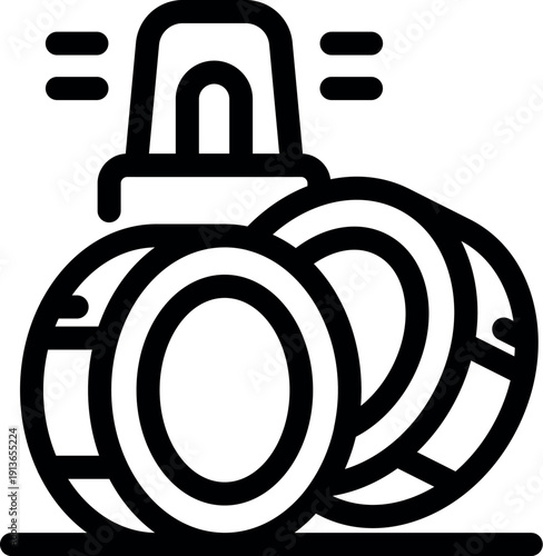 Tire deflation device with flashing lights used by police for roadblocks, ensuring safety and control during emergencies