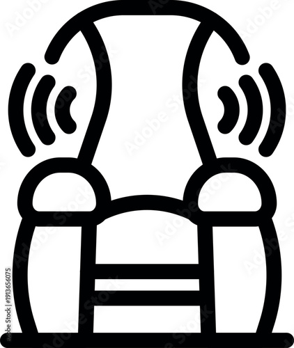 Comfortable massage chair emitting vibrations, offering relaxation and comfort