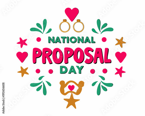 National Promposal Day Vector, Love, Romance, and Creative Proposal Illustration
