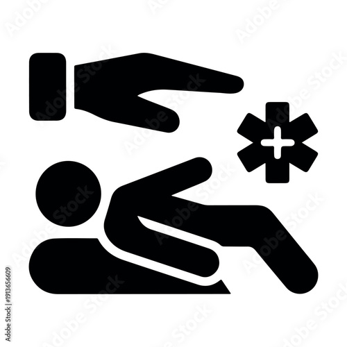 Medical healthcare professional teamwork hands collaboration plus sign icon vector illustration flat design concept