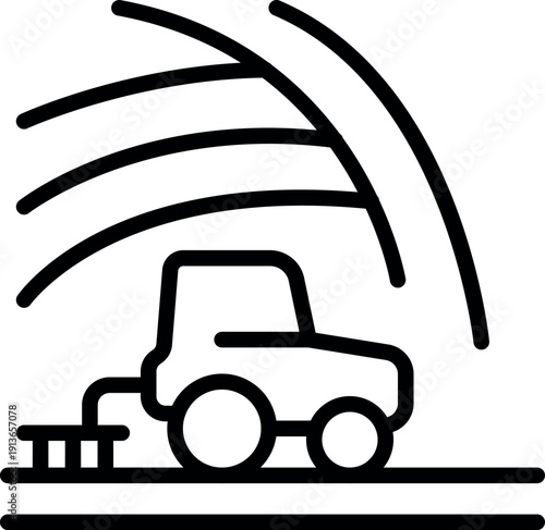 Tractor plowing field benefiting from innovative smart farming technology and wireless connection